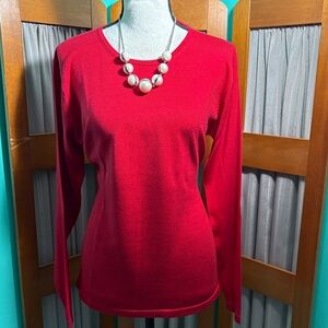 Valerie Stevens Vibrant Red Silk Sweater